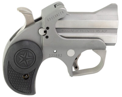 Bond Arms BARN Roughneck  45 ACP 2 Shot 2.50″ Rough Matte Stainless Steel Barrel & Frame, Black Rubber Grips