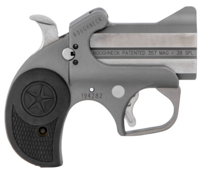 Bond Arms BARN Roughneck  38 Special/357 Mag 2 Shot 2.50″ Rough Matte Stainless Steel Barrel & Frame, Black Rubber Grips
