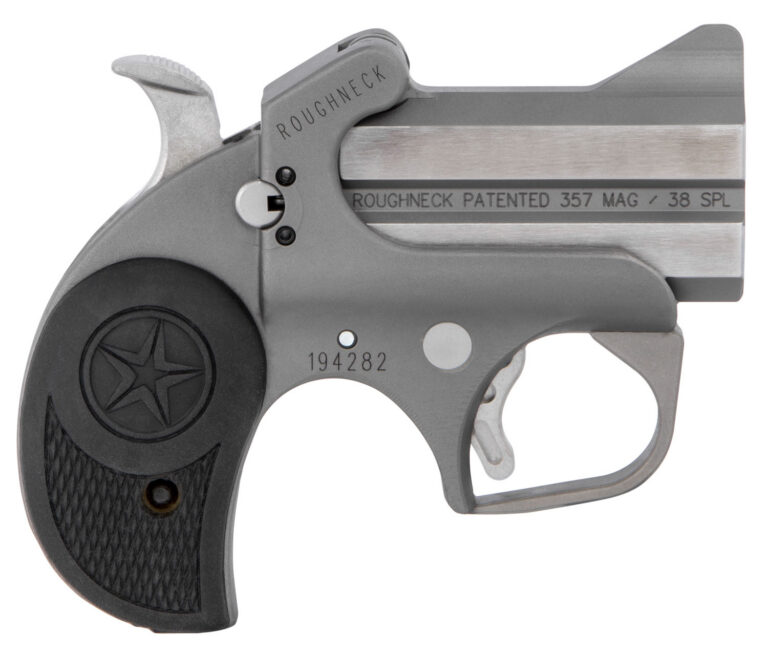 Bond Arms BARN Roughneck  38 Special/357 Mag 2 Shot 2.50" Rough Matte Stainless Steel Barrel & Frame, Black Rubber Grips