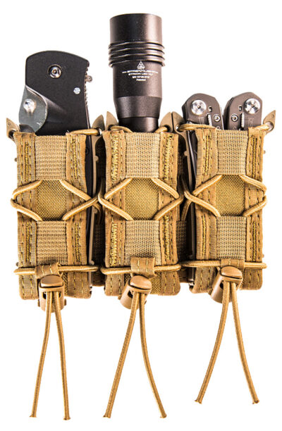 High Speed Gear 11PT03CB TACO Mag Pouch Triple Coyote Brown Nylon MOLLE Belts 2″ Wide Compatible w/ Pistol