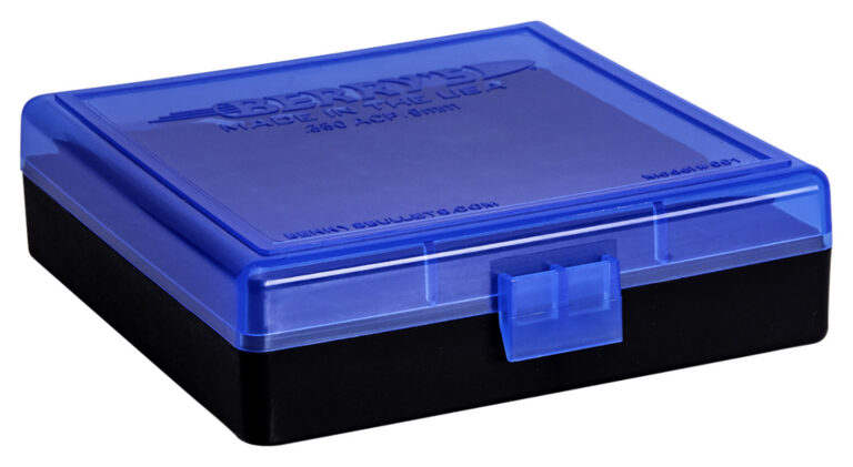 001 - .380 Cal/9mm 100rd Blue/Black ammo box