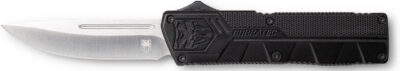 CobraTec Knives BCTLWDNS Lightweight  3.25″ OTF Drop Point Plain D2 Steel Blade/Black Aluminum Handle Includes Pocket Clip