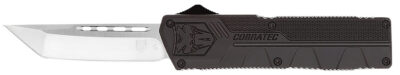 CobraTec Knives BCTLWTNS Lightweight  3.25″ OTF Tanto Plain D2 Steel Blade/Black Aluminum Handle Includes Pocket Clip
