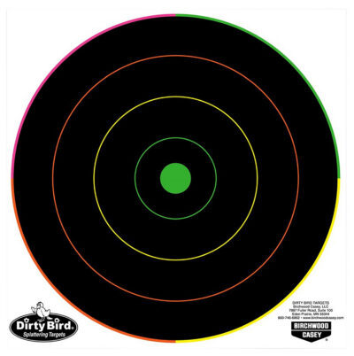 Birchwood Casey 35820 Dirty Bird  8″ Bullseye Tagboard Hanging Pistol/Rifle Black/Green 20 Per Pkg