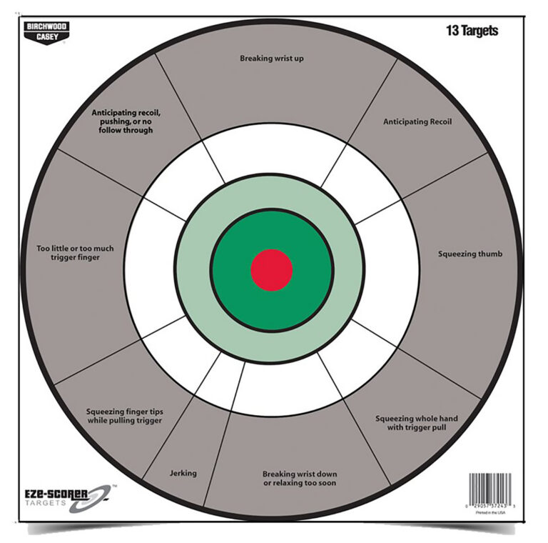Birchwood Casey 37245 EZE-Scorer 12" Bullseye Paper Hanging Gray/White 13 Per Pkg