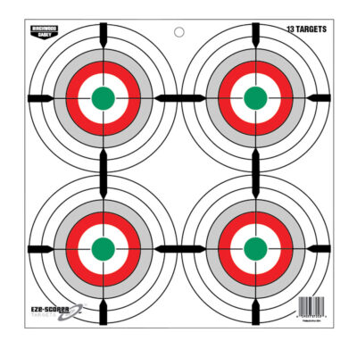 Birchwood Casey 37253 EZE-Scorer  12″ Bullseye Paper Hanging Multi-Color 13 Per Pkg