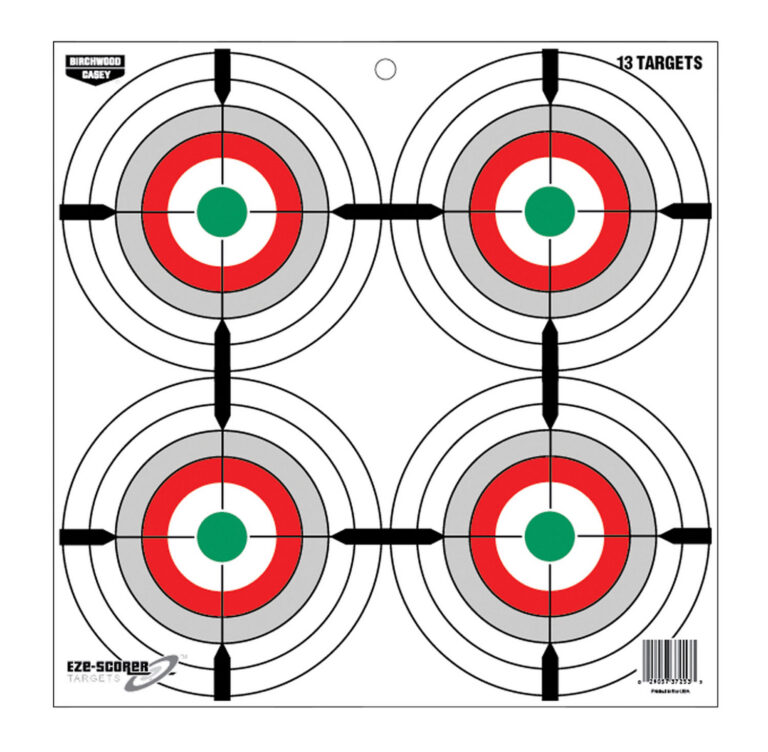 Birchwood Casey 37253 EZE-Scorer 12" Bullseye Paper Hanging Multi-Color 13 Per Pkg