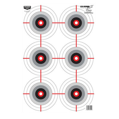 Birchwood Casey 37209 EZE-Scorer  Bullseye Paper Universal 12″ x 18″ Black/White 10 Pk.