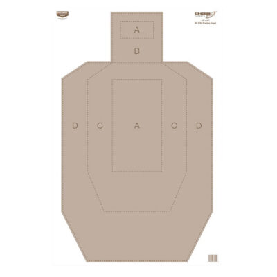 Birchwood Casey 37029 EZE-Scorer  IPSC Silhouette Paper Hanging Universal 23″ x 35″ Tan 5 Pack