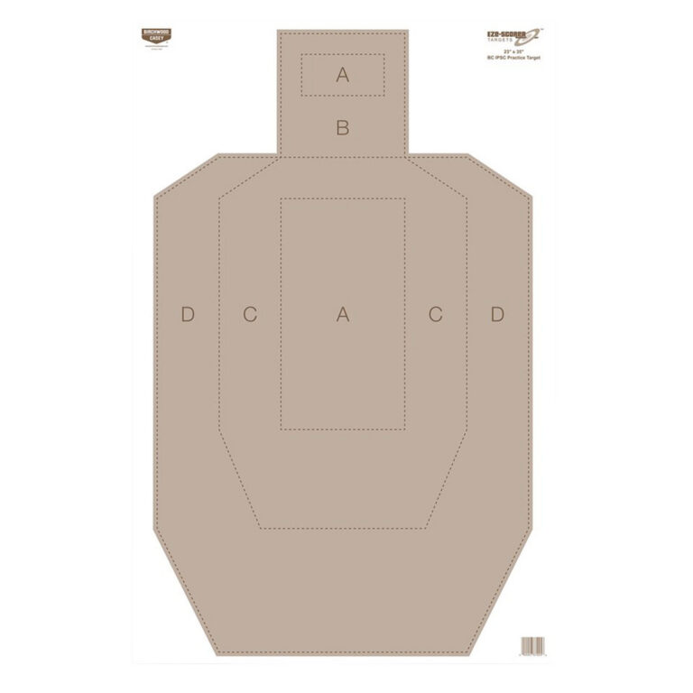 Birchwood Casey 37029 EZE-Scorer IPSC Silhouette Paper Hanging Universal 23" x 35" Tan 5 Pack