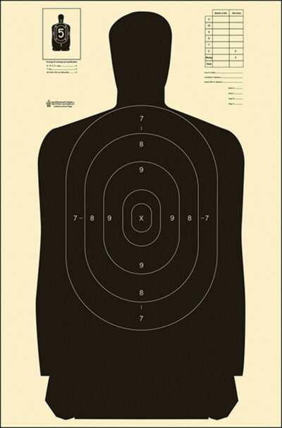 Action Target B27SBLACK100 Qualification Standard Silhouette Heavy Paper Hanging Black/White 100 Per Box