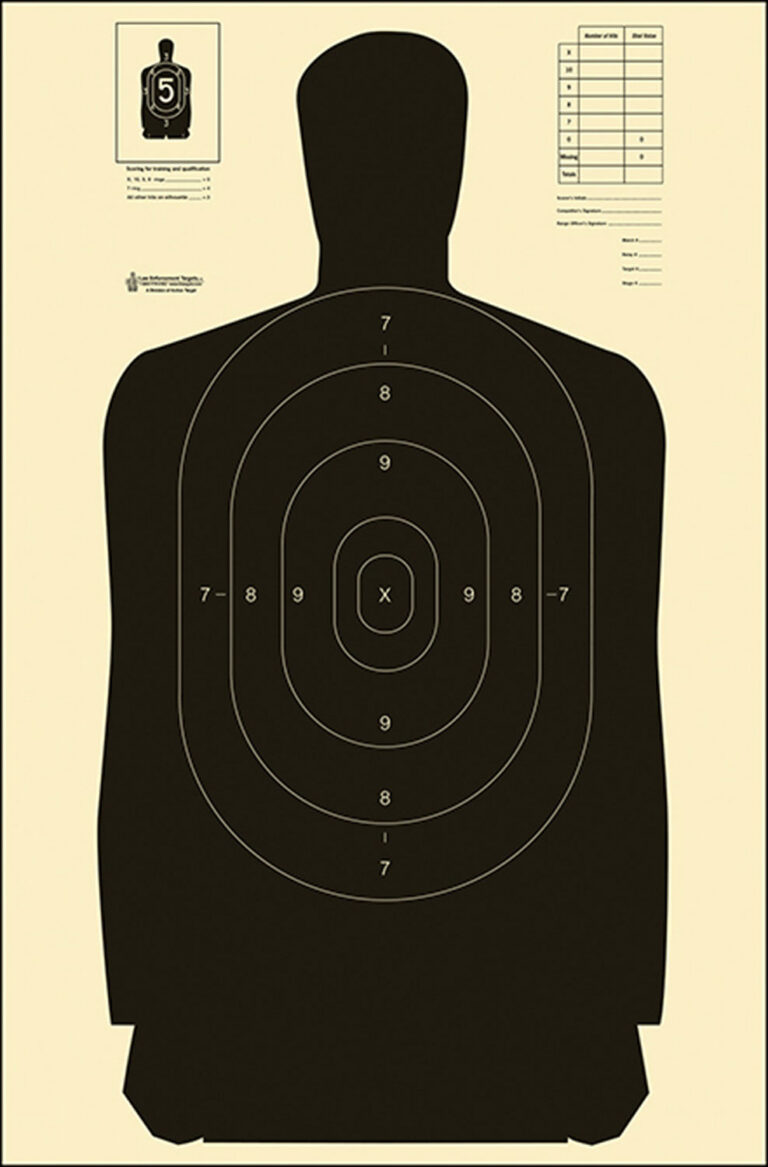 Action Target B27SBLACK100 Qualification Standard Silhouette Heavy Paper Hanging Black/White 100 Per Box