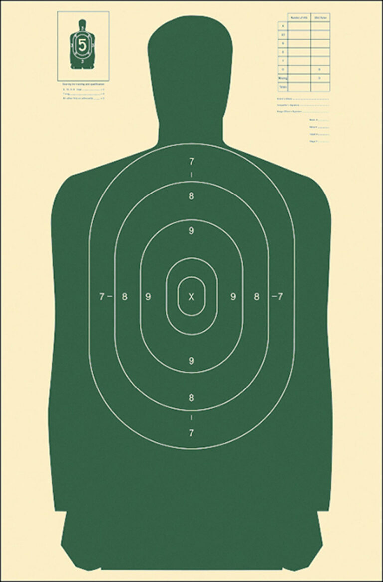 ACTION TARGET INC B-27S GREEN-100 B-27S Qualification Target Hanging Paper 24" x