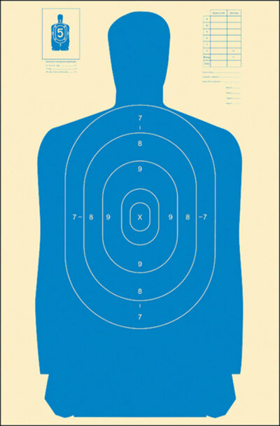 Action Target B27SBLUE100 Qualification Standard Silhouette Paper Hanging 24″ x 45″ Blue/White 100 Per Box