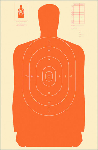 Action Target B27SORANGE100 Qualification Standard Silhouette Paper Hanging 24″ x 45″ Orange/White 100 Per Box
