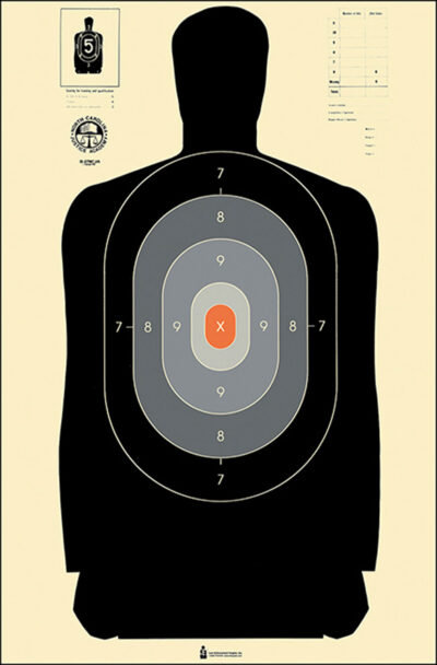 Action Target B27NCJA100 Qualification NC Criminal Justice Academy Silhouette Paper Hanging 24″ x 45″ Black/Gray/White 100 Per Box