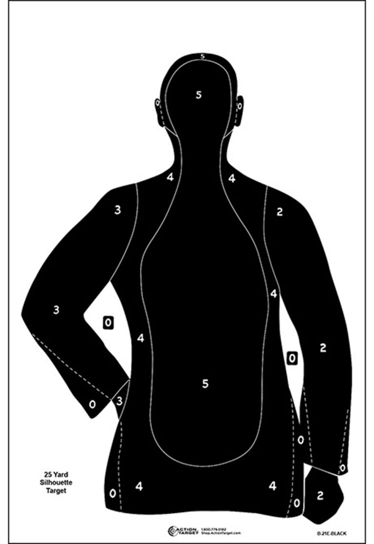 Action Target B21EBLACK100 Qualification Silhouette Paper 23" x 35" Black 100 Per Box