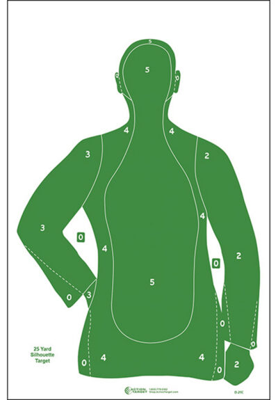 Action Target B21EGREEN100 Qualification  Silhouette Paper Hanging 23″ x 35″ Green 100 Per Box