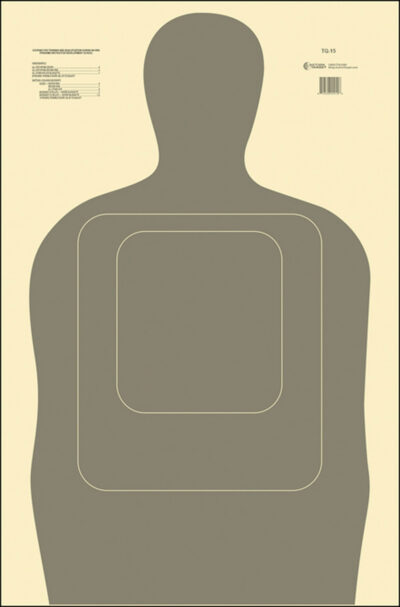 Action Target TQ15GRAY100 Qualification Standard Silhouette Paper Hanging 24″ x 45″ Gray/White 100 Per Box