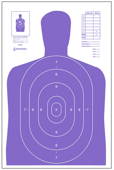 Action Target B27EPR100 Qualification High Visibility Fluorescent Silhouette Paper 23″ x 35″ Fluorescent Purple/White 100 Per Box