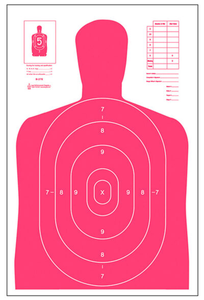 Action Target B27ERD100 Qualification High Visibility Fluorescent Silhouette Paper 23″ x 35″ Red/White 100 Per Box