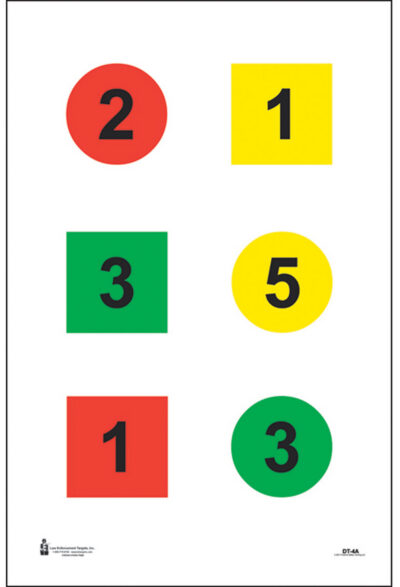 Action Target DT4A100 Training Discretionary Command Circle/Square Paper 23″ x 35″ Multi-Color 100 Per Box