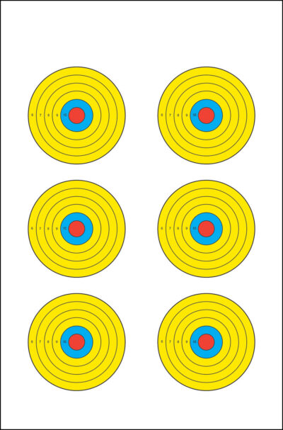 Action Target PRBE6100 High Visibility  Bullseye Paper 17.50″ x 23″ Multi-Color 100 Per Box