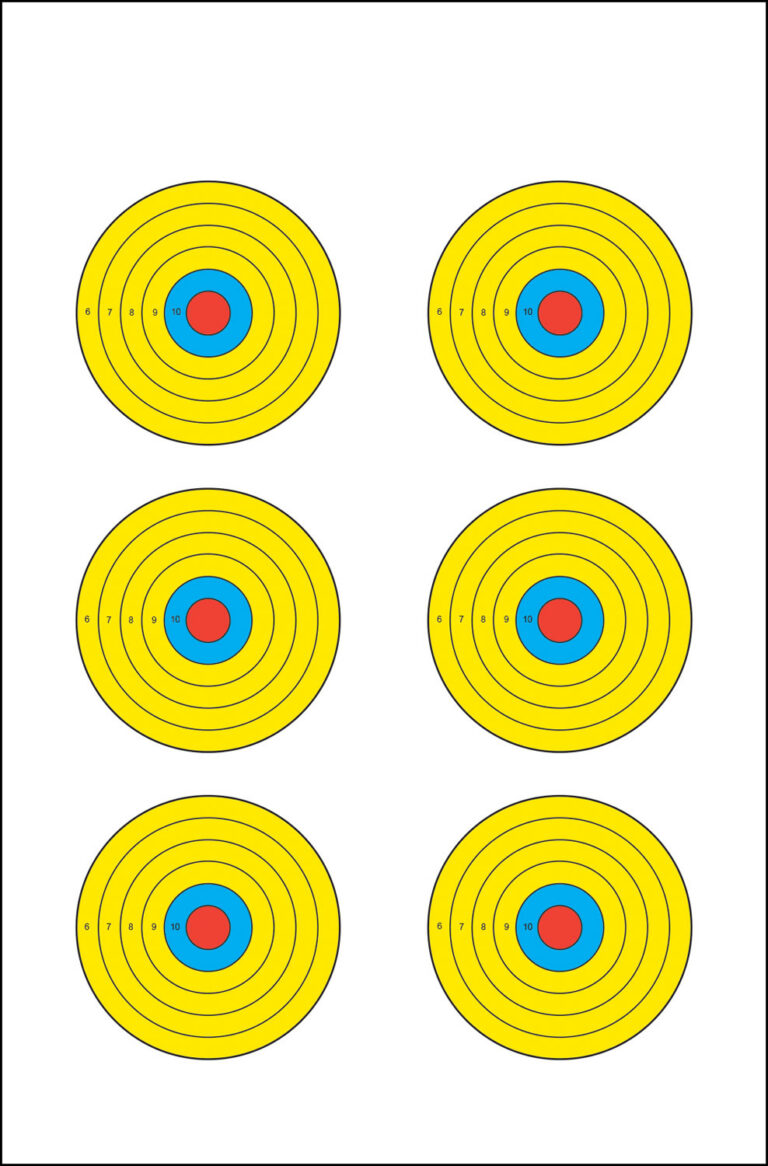 Action Target PRBE6100 High Visibility Bullseye Paper 17.50" x 23" Multi-Color 100 Per Box