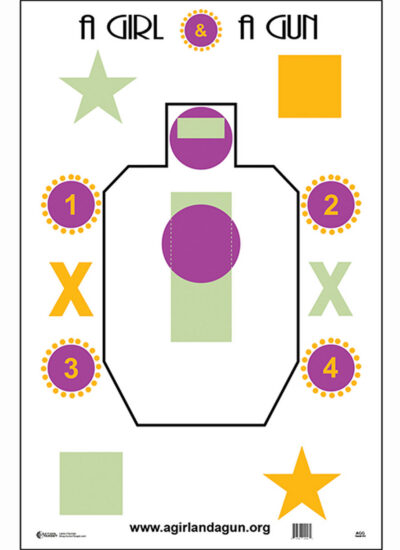 Action Target AGG100 Training A Girl & A Gun IDPA Silhouette Paper 23″ x 35″ Multi-Color 100 Per Box