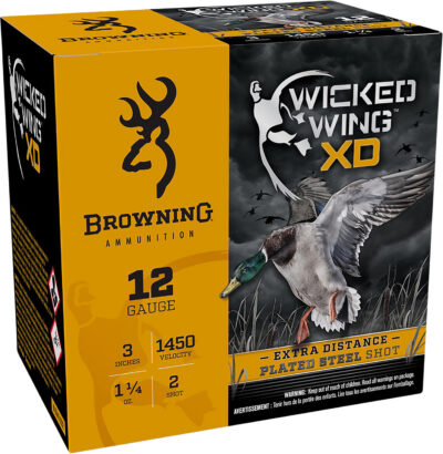 Browning Ammo B193411232 Wicked Wing XD  12Gauge 3″ 1 1/4oz 2Shot 25 Per Box/10 Case