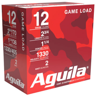 Aguila 1CHB1202 Field  12 Gauge 2.75″ 1 1/4 oz 2 Shot 25 Bx/ 10 Cs
