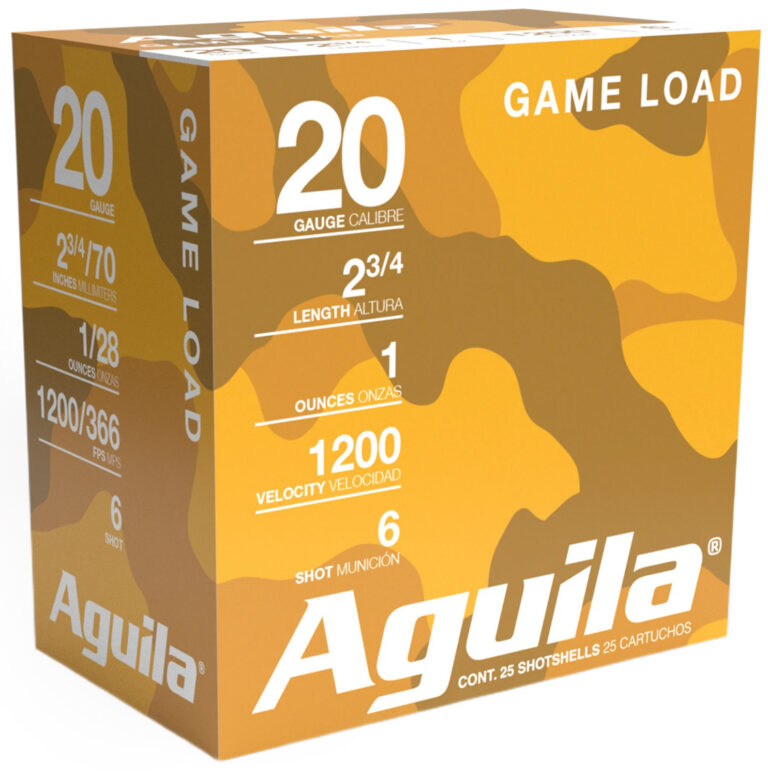 Aguila Ammo 20ga 2-3/4'' 1oz #6 25rd HIGH VELOCITY GAME LOAD 20 GAUGE 2-3/4'' 1OZ #6 SHOT 25/BOX