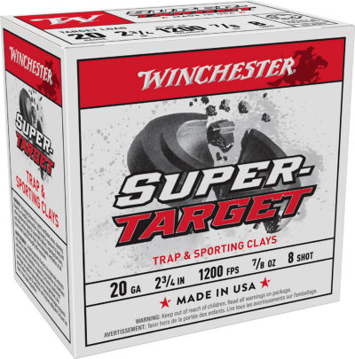 SUPER TARGET 20 GAUGE 2-3/4” #8 SHOTGUN AMMO SUPER TARGET 20 GAUGE 2-3/4” 7/8OZ #8 SHOT 25/BOX