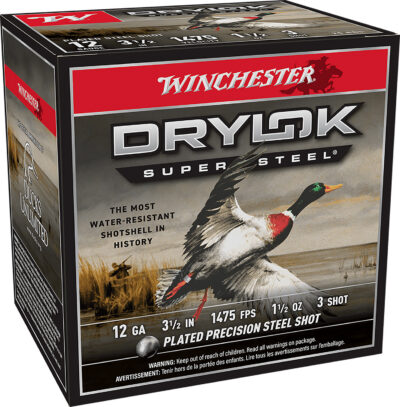 Winchester Ammo SSH12LH3 Drylok Super Steel High Velocity 12Gauge 3.50″ 1 1/2oz 3Shot 25 Per Box/10 Case
