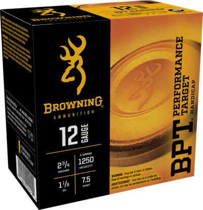 Browning Ammo B193641227 BPT Performance Target Handicap 12Gauge 2.75″ 1 1/8oz 7.5Shot 25 Per Box/10 Case