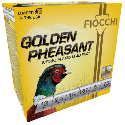GOLDEN PHEASANT 12 GAUGE AMMO GOLDEN PHEASANT 12 GAUGE 2-3/4” 1-3/8OZ #5 SHOT 25/BOX