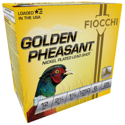 GOLDEN PHEASANT 12 GAUGE AMMO GOLDEN PHEASANT 12 GAUGE 2-3/4” 1-3/8OZ #6 SHOT 25/BOX