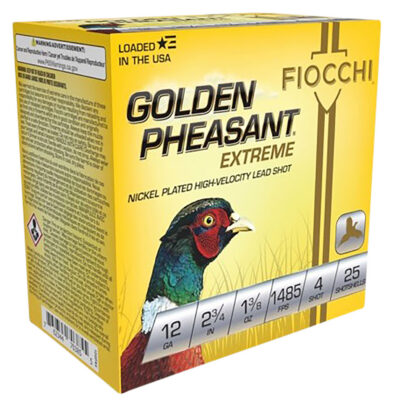 GOLDEN PHEASANT EXTREME 12 GAUGE 2-3/4” SHOTGUN AMMO GOLDEN PHEASANT EXTREME 12 GAUGE2-3/4” 1-3/8OZ #4 SHOT25/BOX