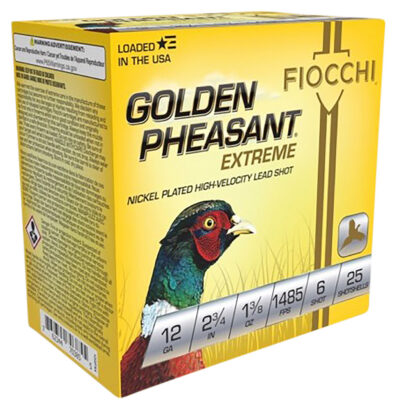 GOLDEN PHEASANT EXTREME 12 GAUGE 2-3/4” SHOTGUN AMMO GOLDEN PHEASANT EXTREME 12 GAUGE2-3/4” 1-3/8OZ #6 SHOT25/BOX
