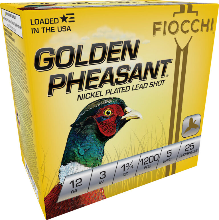 Fiocchi 12ga 3in Golden Pheasant #5 GOLDEN PHEASANT 12 GAUGE 3'' 1-3/4OZ #5 SHOT 25/BOX