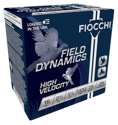 Fiocchi 16HV75 Field Dynamics High Velocity 16Gauge 2.75″ 1 1/8oz 7.5Shot 25 Per Box/10 Case