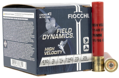 Fiocchi Hi Velocity 410ga 3” 11/16oz #7.5 25/bx UPLAND GAME 410 BORE 3” 11/16OZ #7.5 SHOT 25/BOX