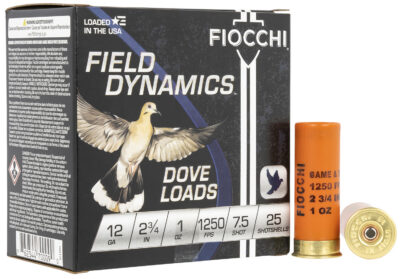 Fiocchi 12GT75 Field Dynamics Dove & Quail 12Gauge 2.75″ 1oz 7.5Shot 25 Per Box/10 Case