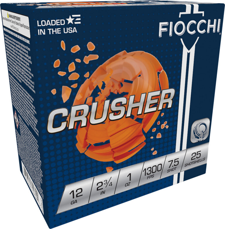 CRUSHER 12 GAUGE 2-3/4'' #7.5 SHOT SHOTGUN AMMO CRUSHER 12 GAUGE 2-3/4'' 1OZ #7.5 SHOT 25/BOX