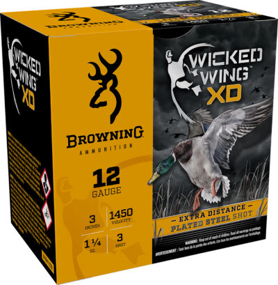Browning Ammo B193411233 BXD Waterfowl 12 Gauge 3″ 1 1/4 oz 3 Shot 25 Bx/ 10 Cs