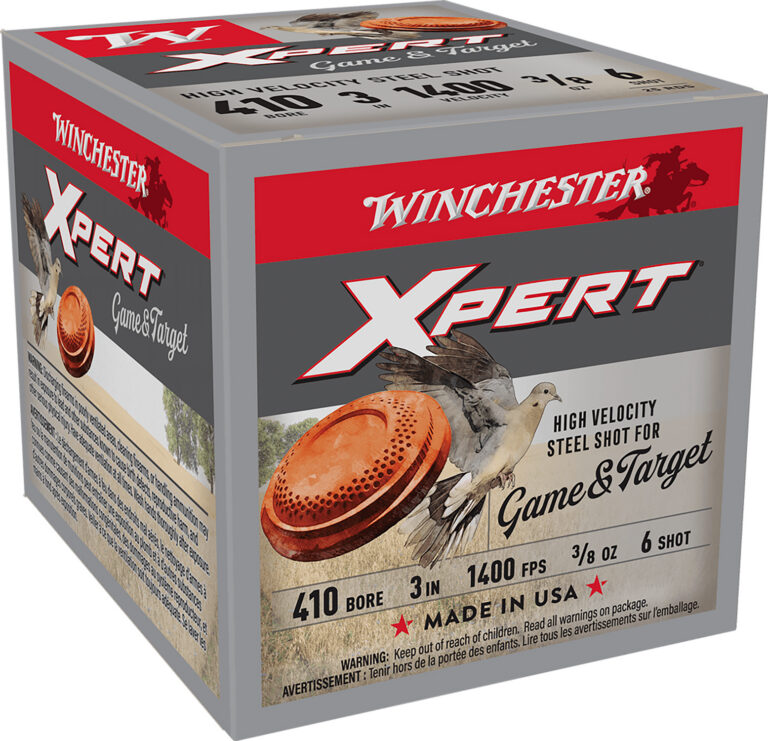 XPERT GAME & TARGET .410 BORE 3'' #6 SHOT SHOTGUN AMMO XPERT GAME & TARGET .410 BORE 3'' 3/8OZ #6 SHOT 25/BOX