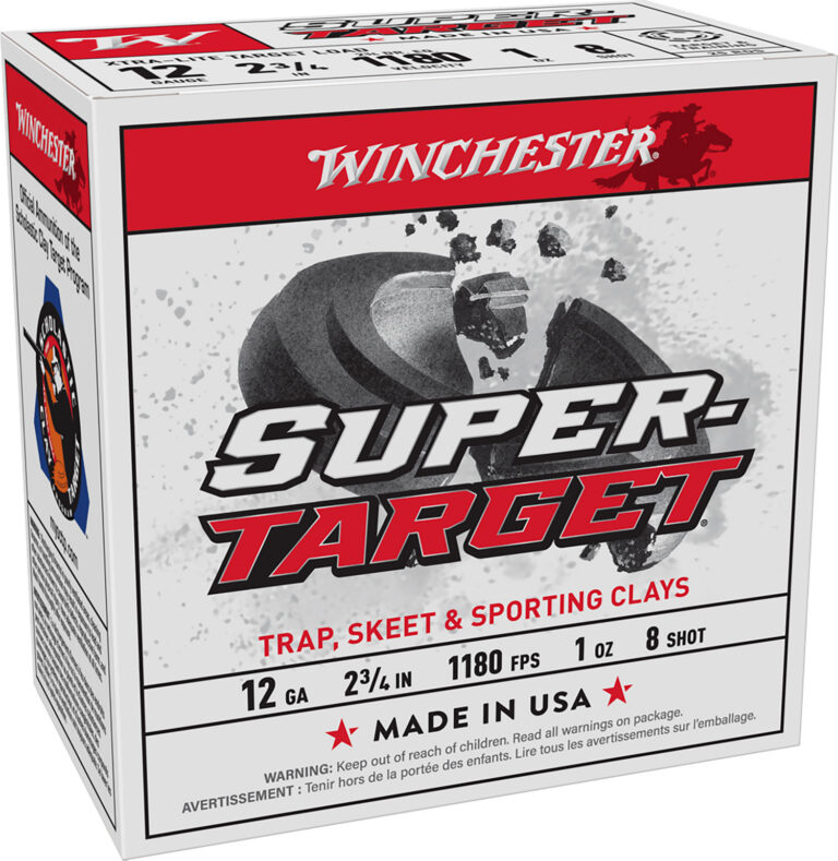 SUPER TARGET 12 GAUGE 2-3/4'' 1oz #8 SHOT SHOTGUN AMMO SUPER TARGET 12 GAUGE 2-3/4'' 1 OZ #8 SHOT 25/BOX