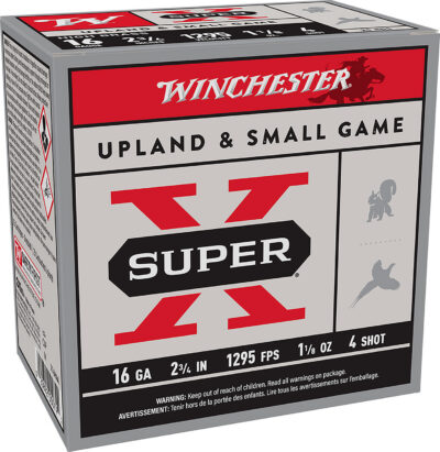Winchester Ammo X16H4 Super X Heavy Game Load High Brass 16Gauge 2.75″ 1 1/8oz 4Shot 25 Per Box/10 Case