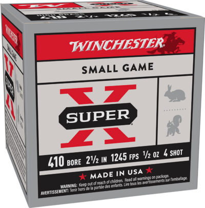 Winchester Ammo X414 Super X Heavy Game Load High Brass 410Gauge 2.50″ 1/2oz 4Shot 25 Per Box/10 Case