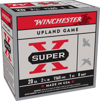 SUPER-X 20 GAUGE 2-3/4” #8 SHOT SHOTGUN AMMO SUPER-X 20 GAUGE 2-3/4” 1 OZ #8 SHOT 25/BOX